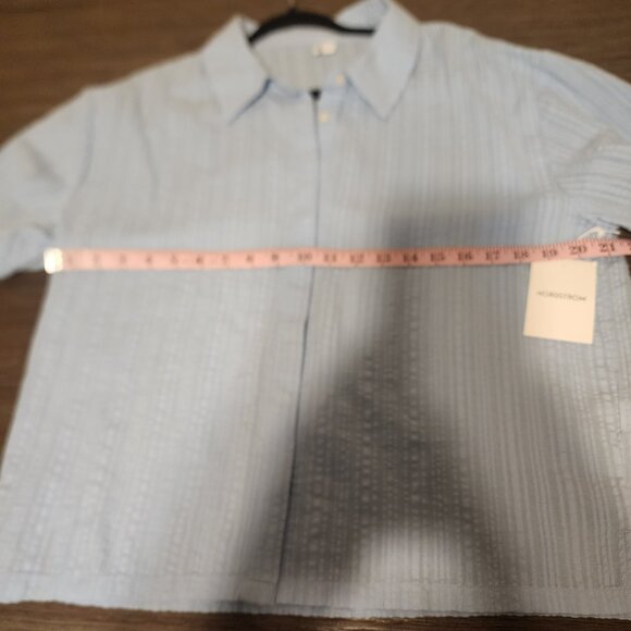 Nordstrom Seersucker Pajamas NWT Blue Small- Missing button, spots on pants - Picture 7 of 16